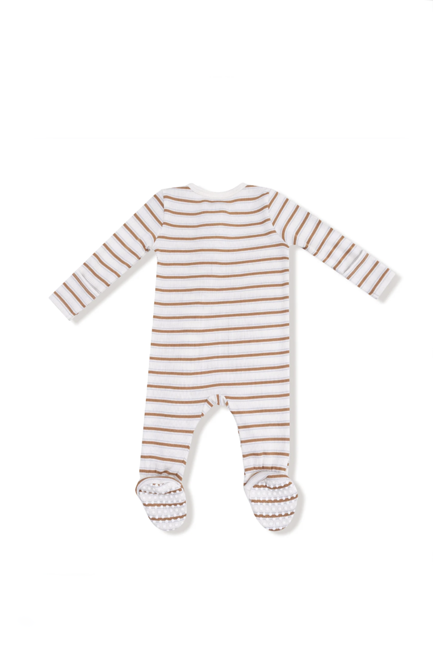 Vintage Stripe 2 Way Zipper Footie