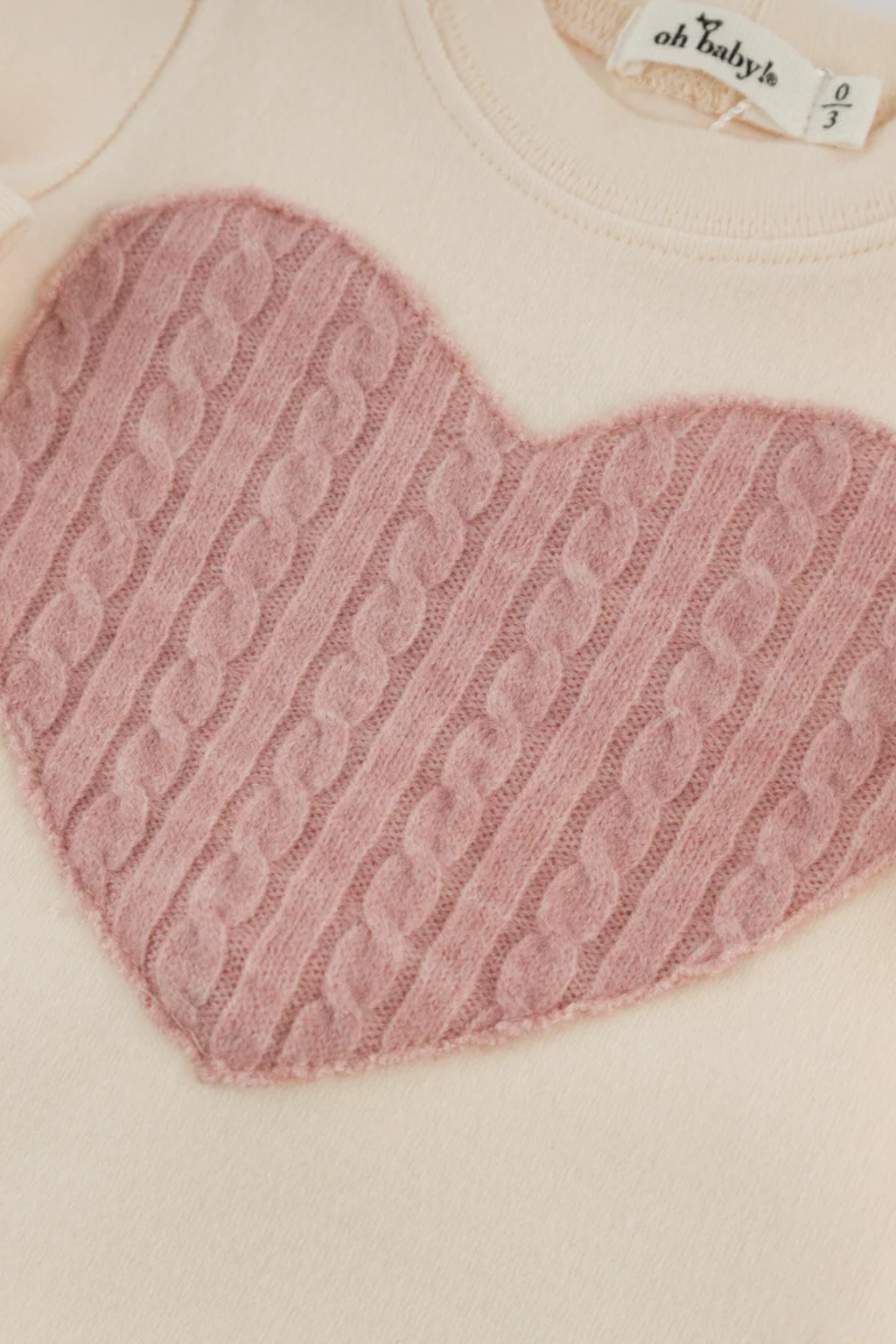 Pink Cable Heart 2pc Set