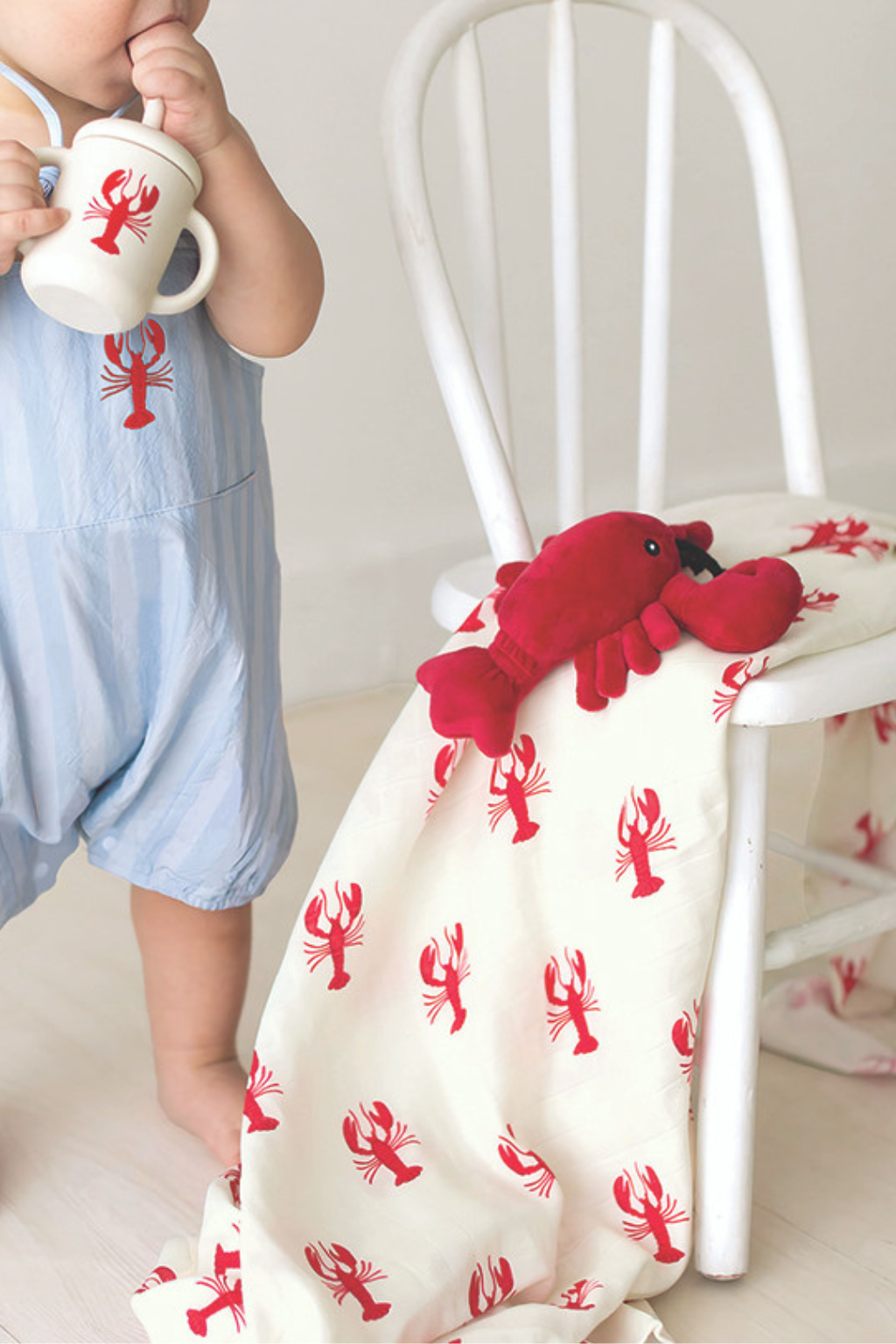 Lobster Swaddle + Plush Rattle