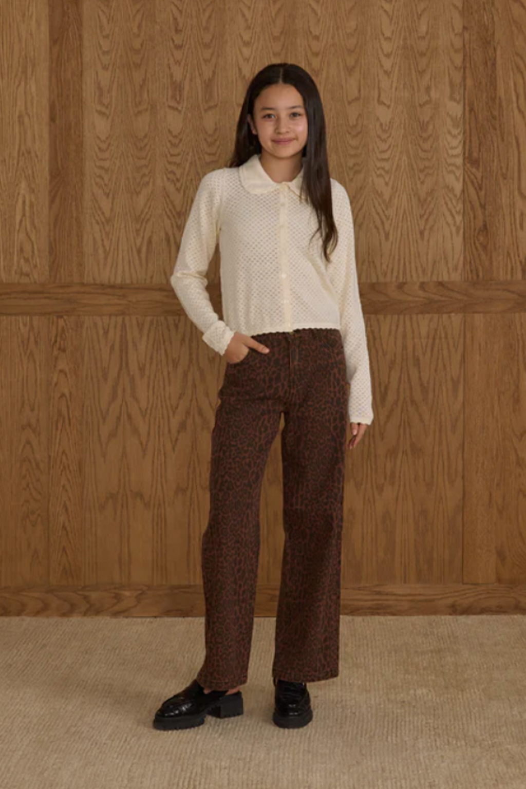 Leopard Baggy Wide Leg Denim