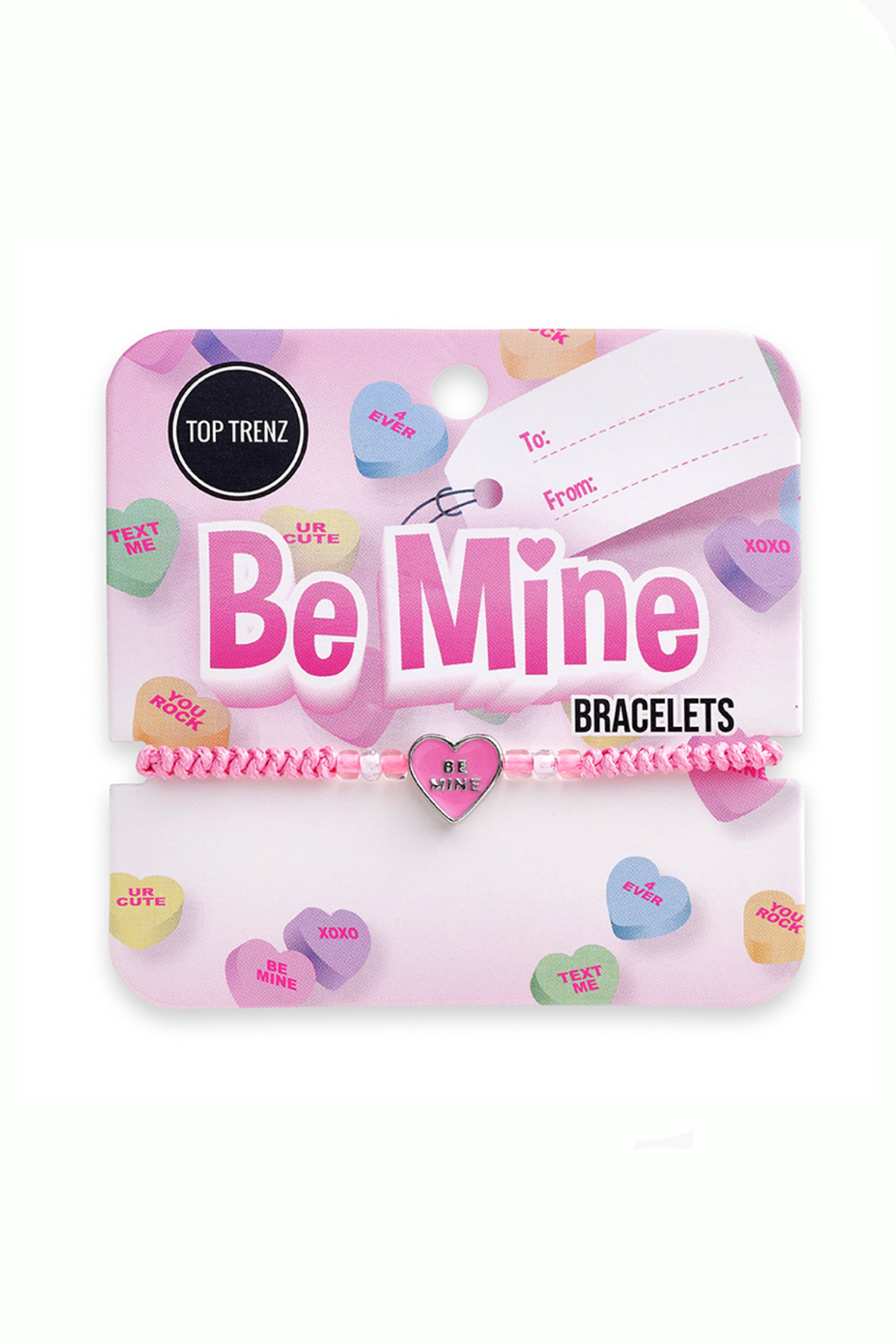 Conversation Heart Valentine Bracelets - Assorted