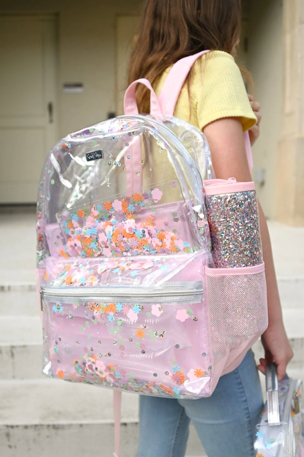 Flower Shop Confetti Clear Backpack