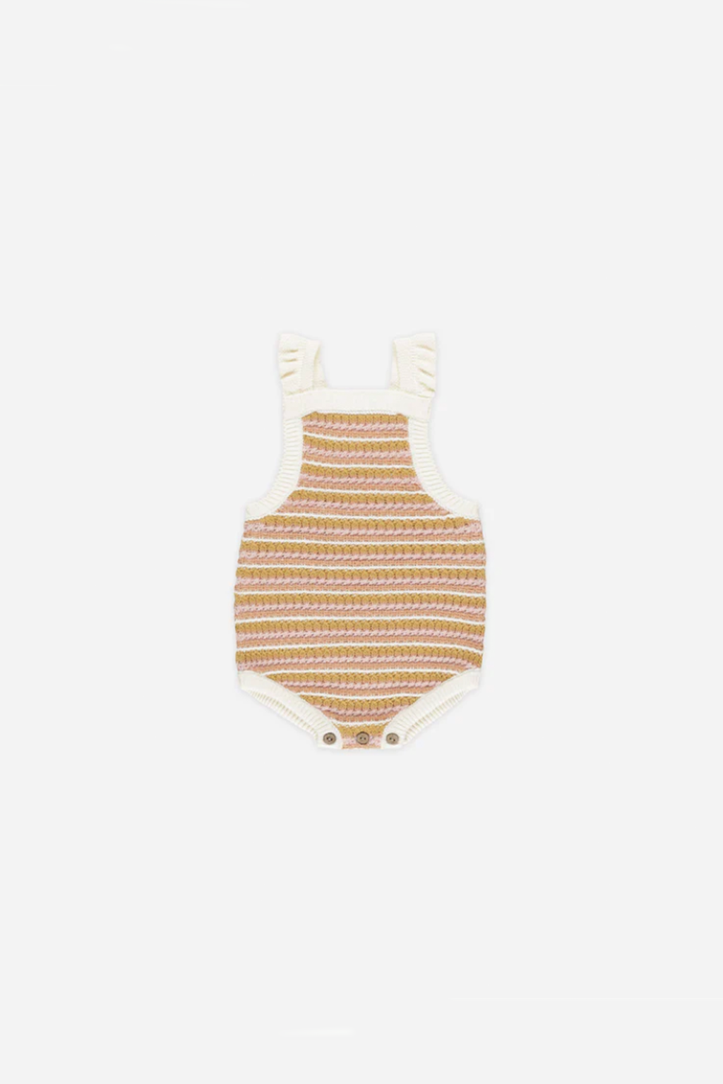 Pink Stripe Crochet Romper