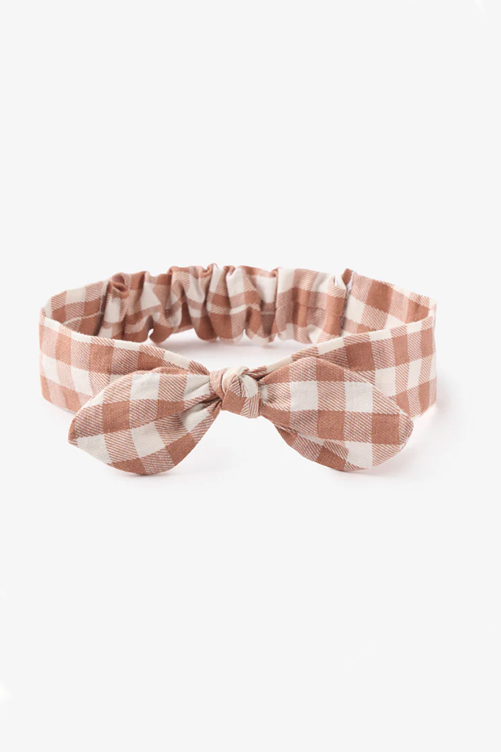 Rust Gingham Bow Headband