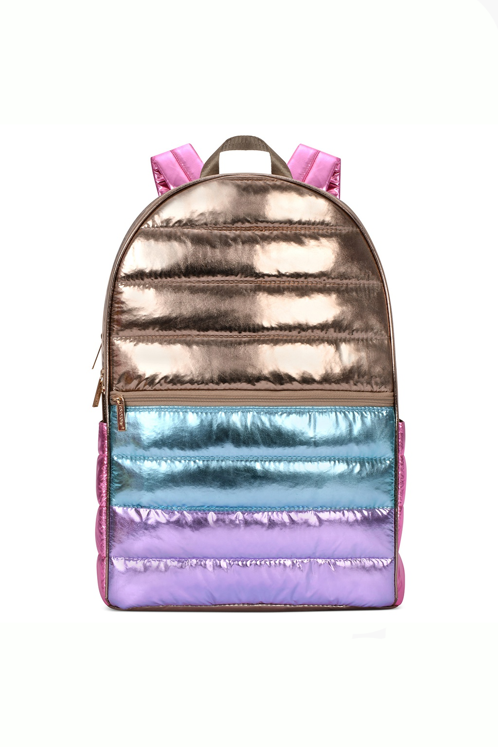 Icy Color Block Puffer Backpack
