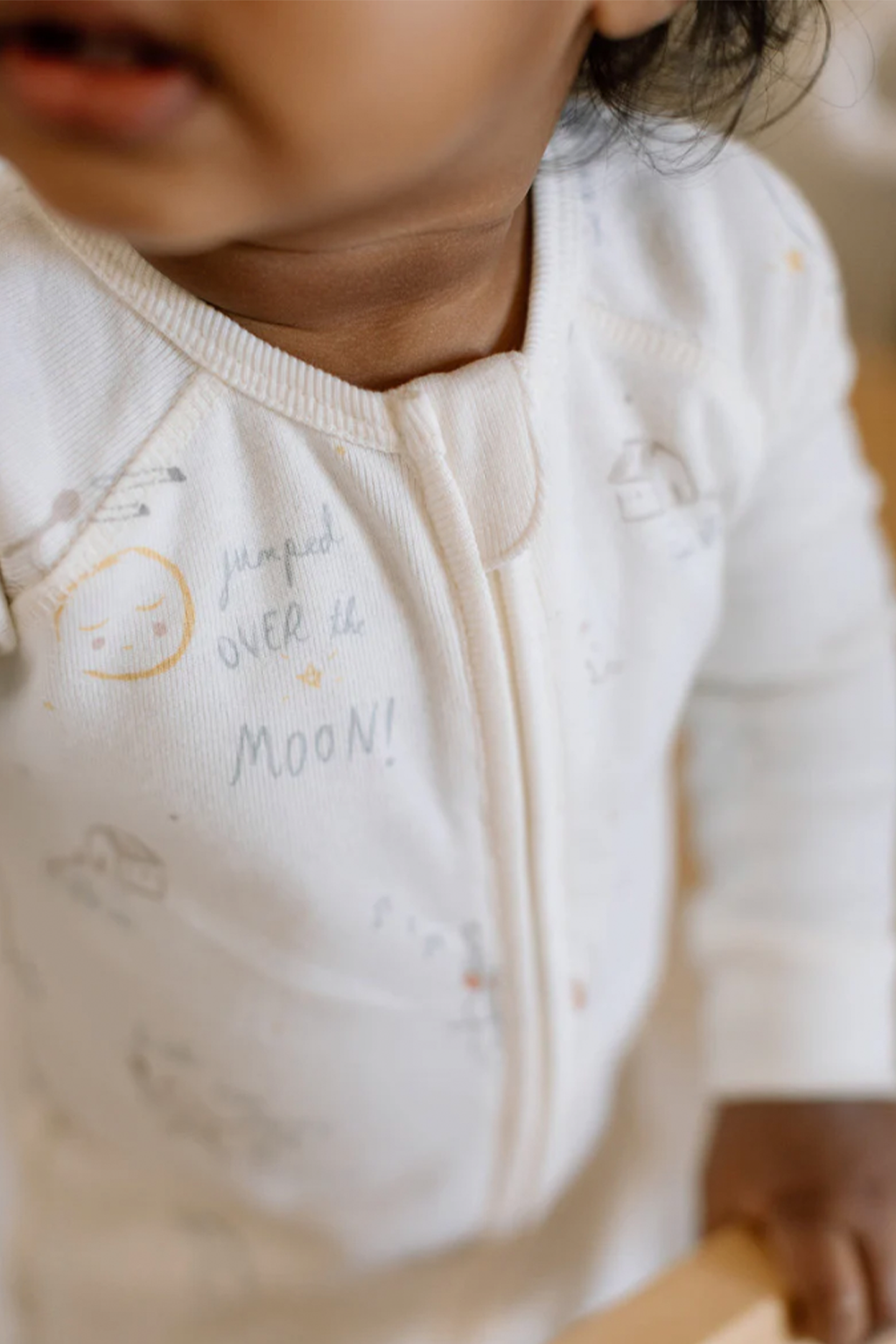 Over the Moon Ribbed Baby Sleeper