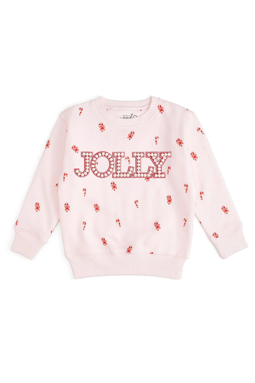 Jolly Pearl Patch Candy Cane Sweatshirt