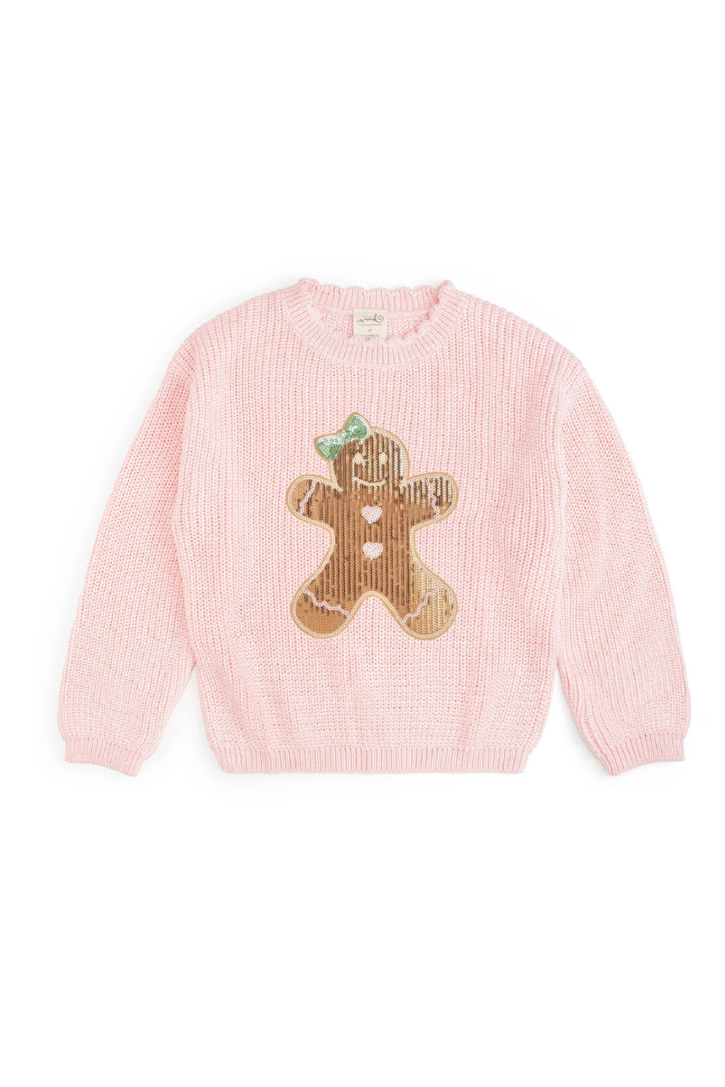 Gingerbread Sequin Patch Sweater