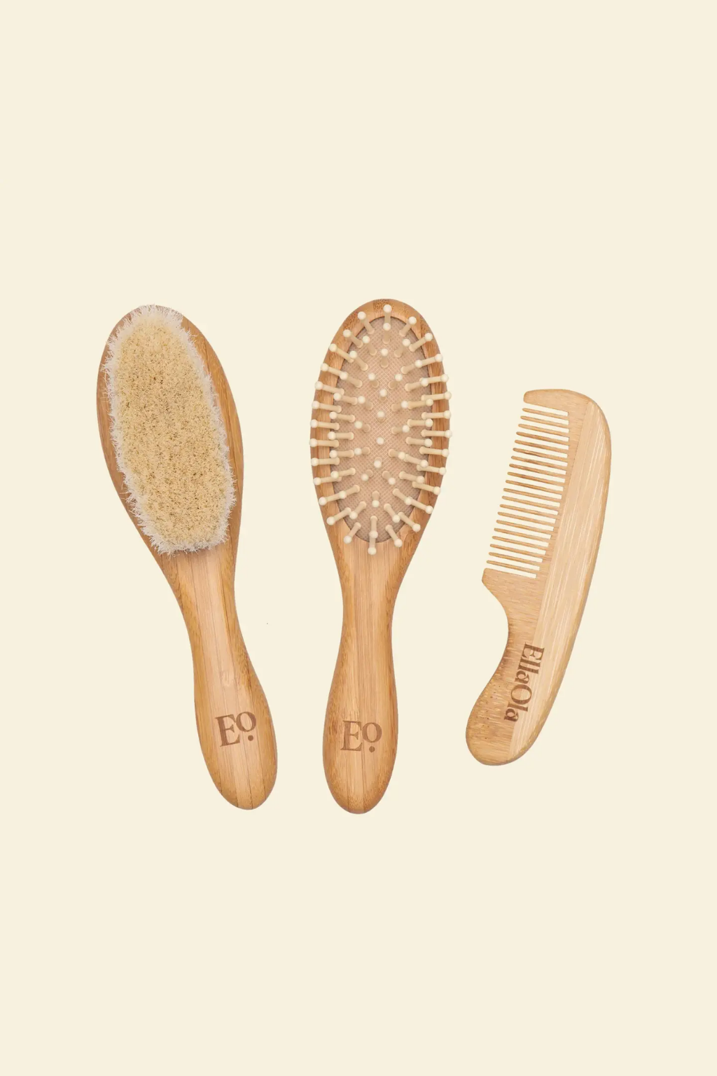3 Piece Bamboo Brush & Comb Set