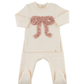 Blush Cable Ruffle Bow 2pc Footie Set