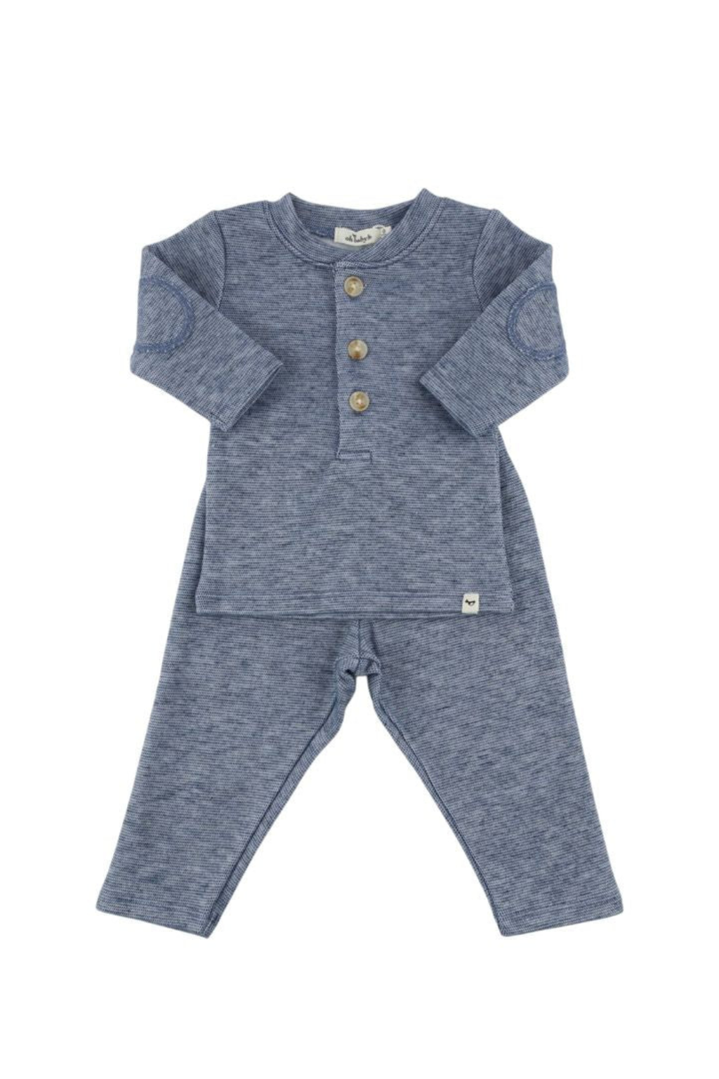 Honeycomb Henley 2pc Set