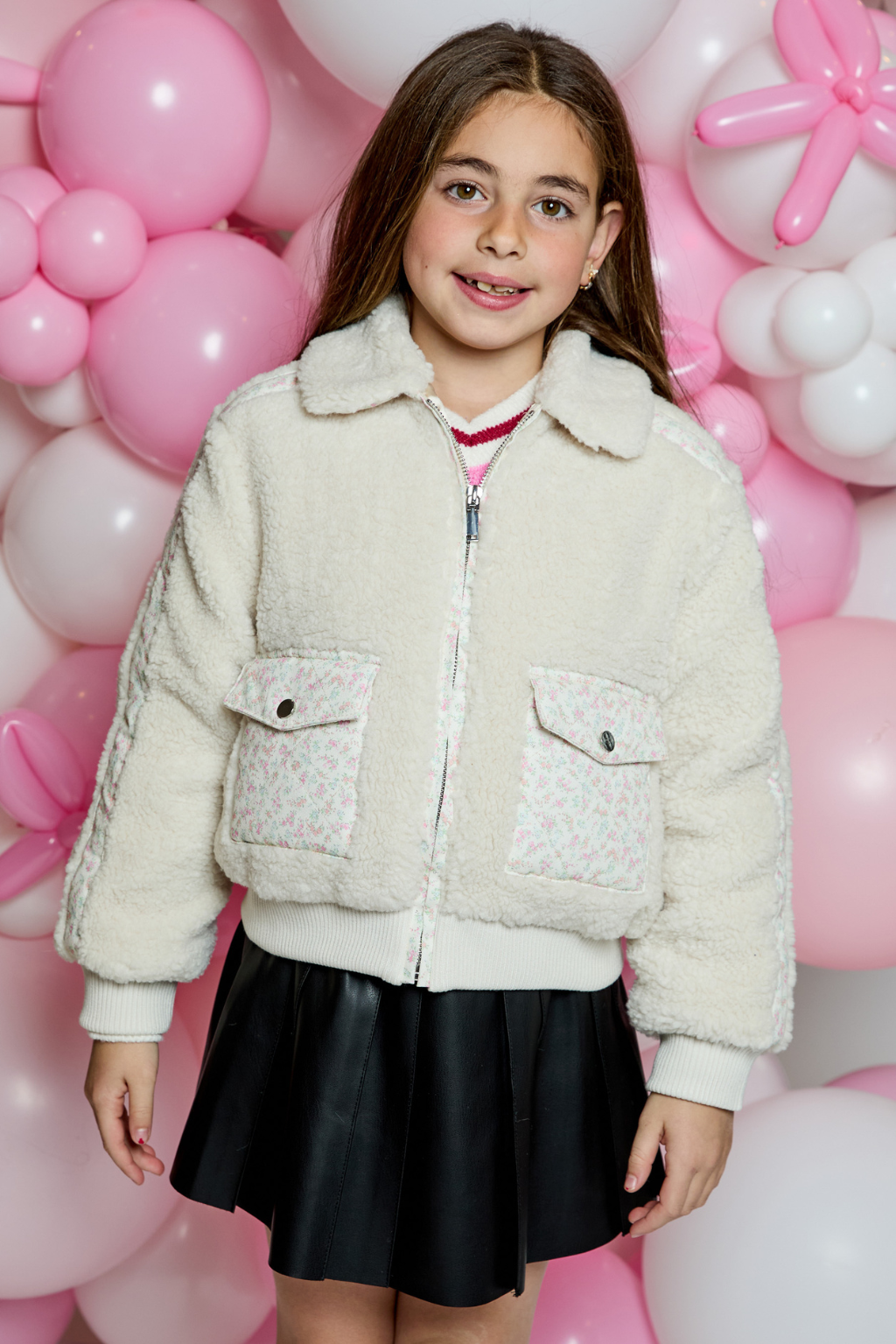 Floral Pocket Sherpa Jacket