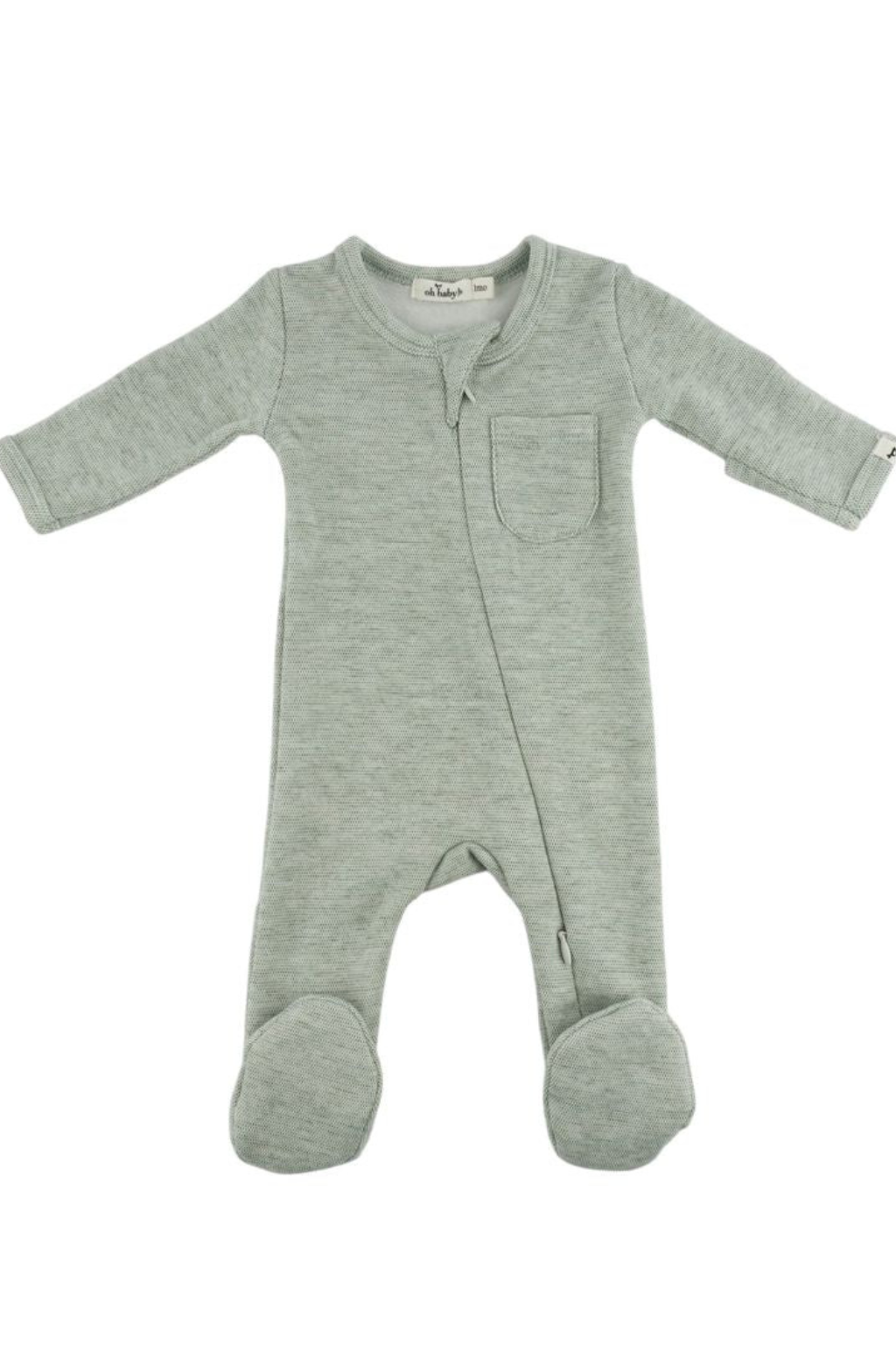 Honeycomb Zipper Footie w Pocket