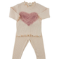 Ruffle Heart Mock Neck 2pc Set