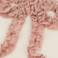 Blush Cable Ruffle Bow 2pc Footie Set