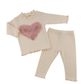 Ruffle Heart Mock Neck 2pc Set