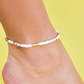 Gold & White Pisa Stretch Anklet