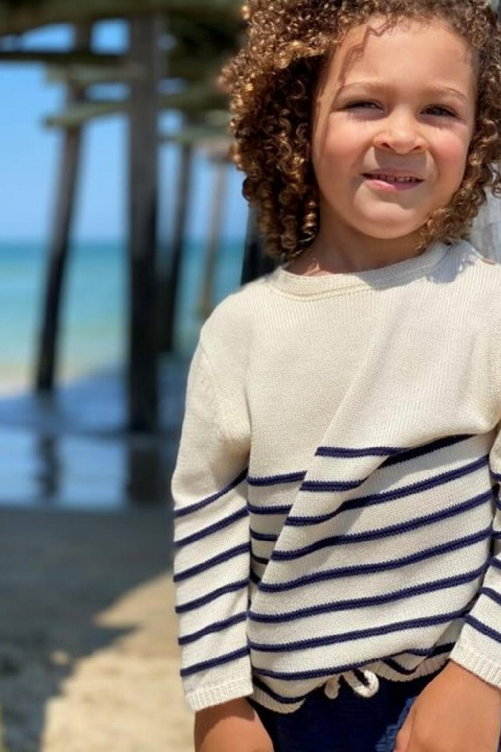 Brenton Kids Navy Stripe Sweater