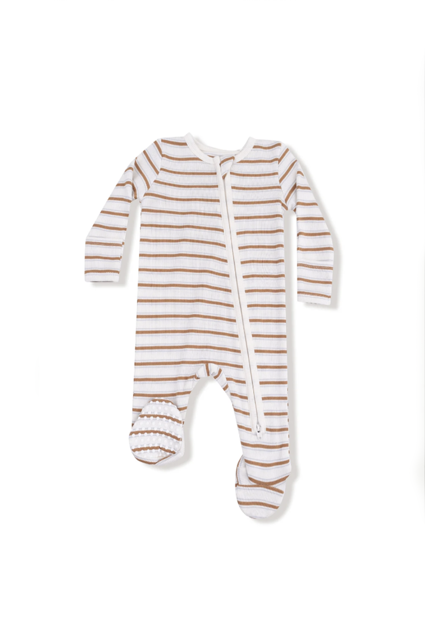 Vintage Stripe 2 Way Zipper Footie