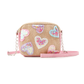 Confetti Heart Patched Straw Crossbody Bag