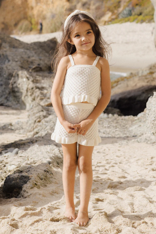 Ivory Crochet Tank Set