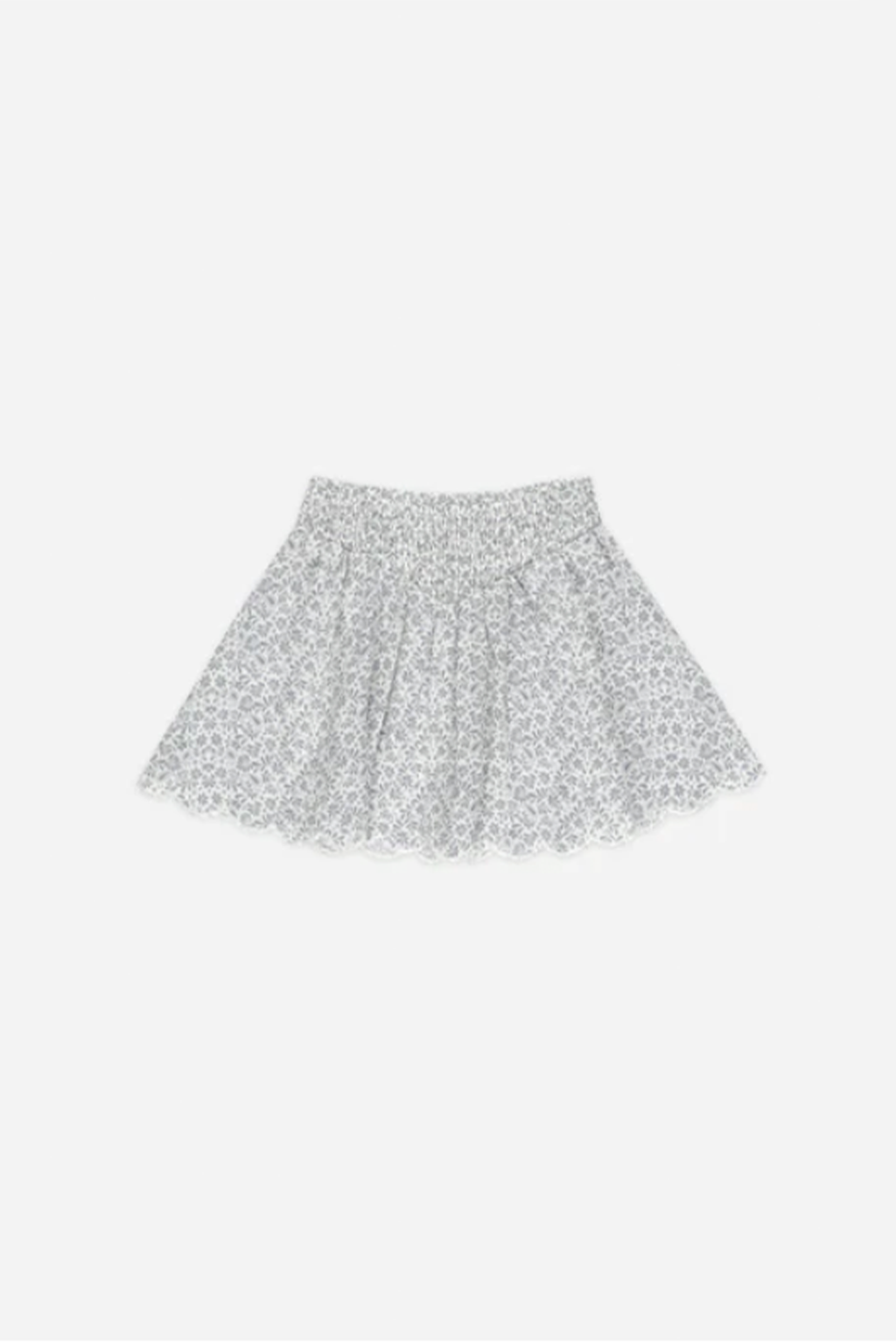 Ditsy Smocked V Mini Skirt