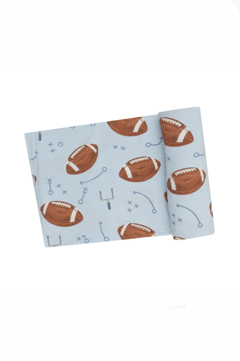 Blue Footballs Swaddle Blanket