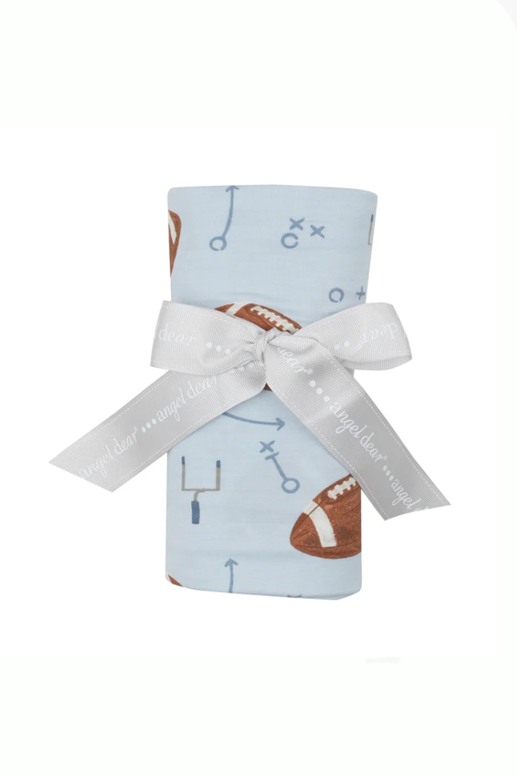 Blue Footballs Swaddle Blanket