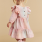 Rainbow Check Frill LS Dress