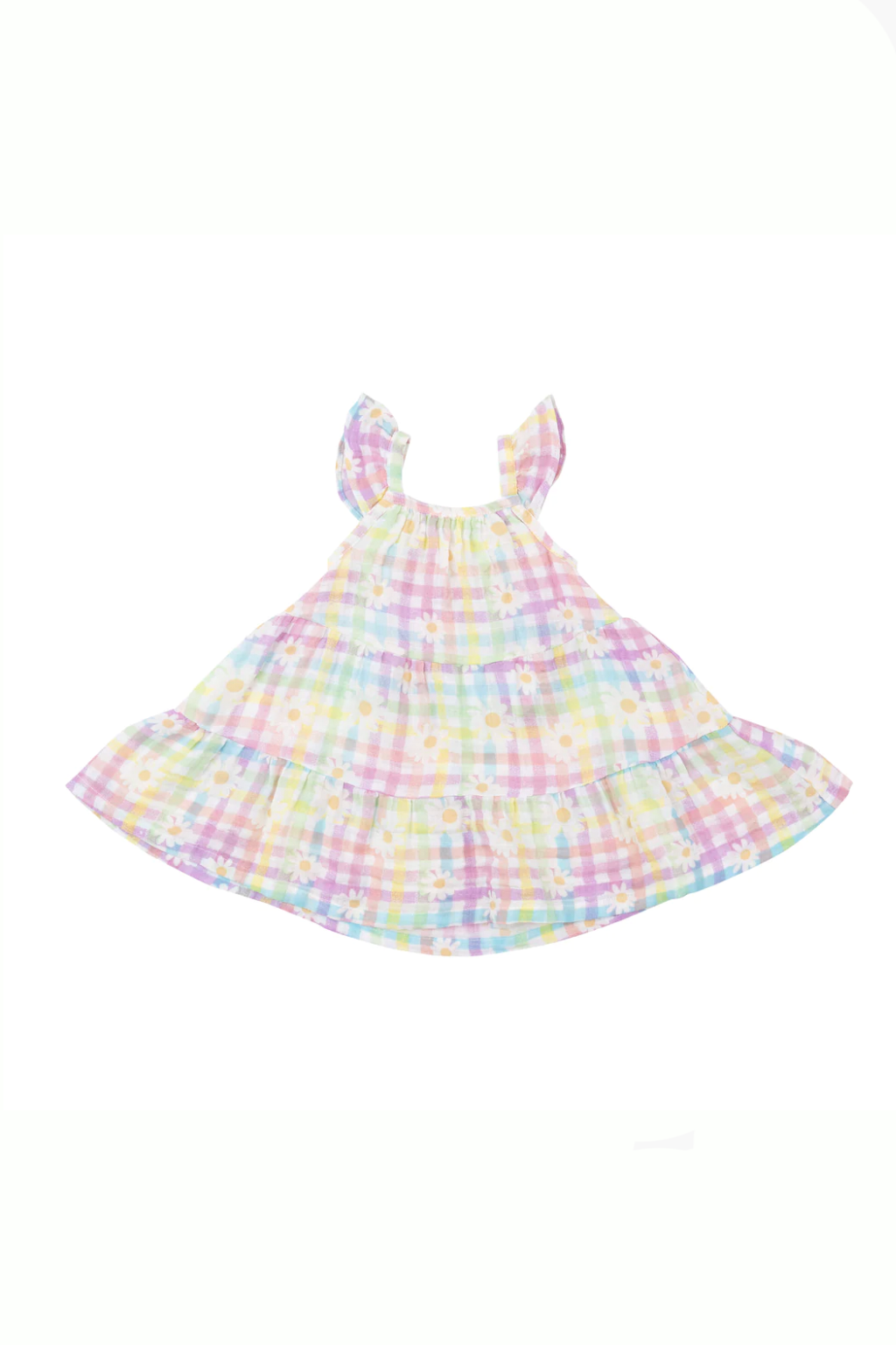 Gingham Daisy Twirly Dress