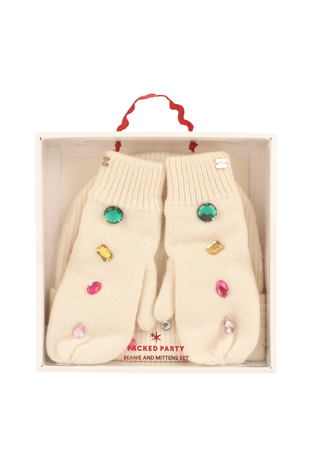 Snow Cute Sparkle Beanie & Mittens Set