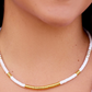 Gold & White Pisa Bead Choker