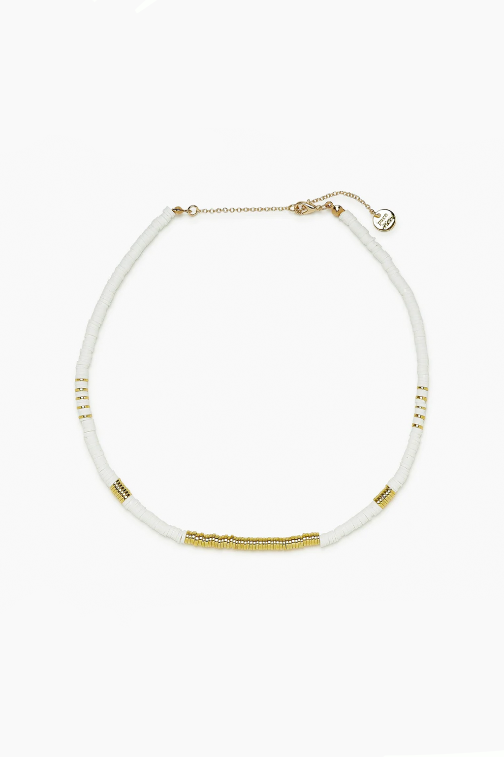 Gold & White Pisa Bead Choker