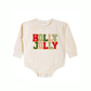 Holly Jolly Patch Christmas LS Romper