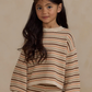 Honeycomb Stripe Boxy Crop Sweater