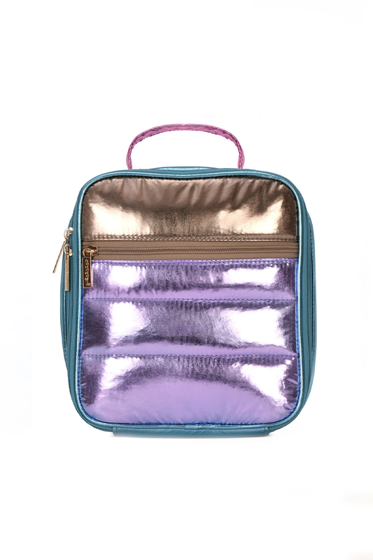Icy Color Block Puffer Lunch Tote