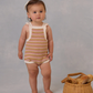 Pink Stripe Crochet Romper
