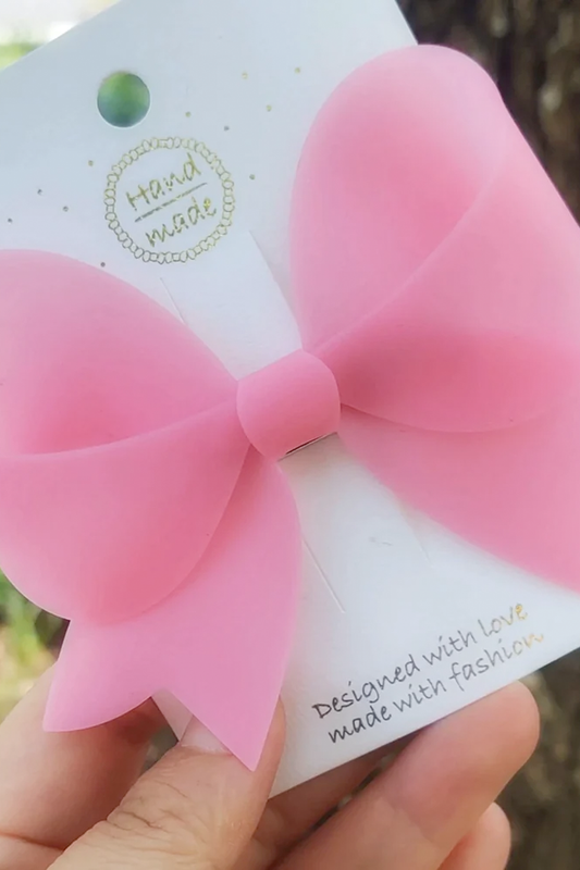 Pink Jelly Bow Hair Clip