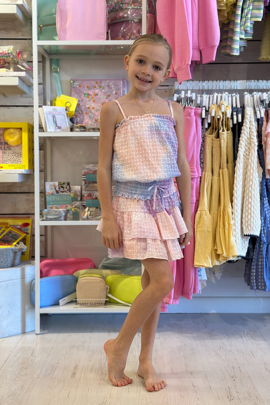 Lauren Ruffle Tiered Pastel Mini Dress