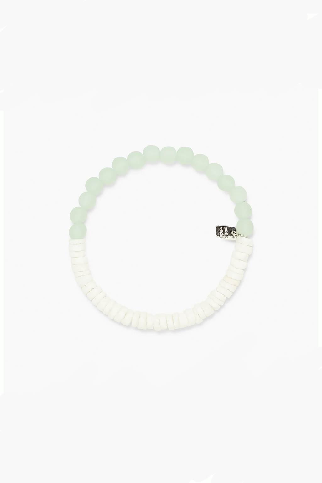 Puka Shell & Frosted Bead Stretch Bracelet