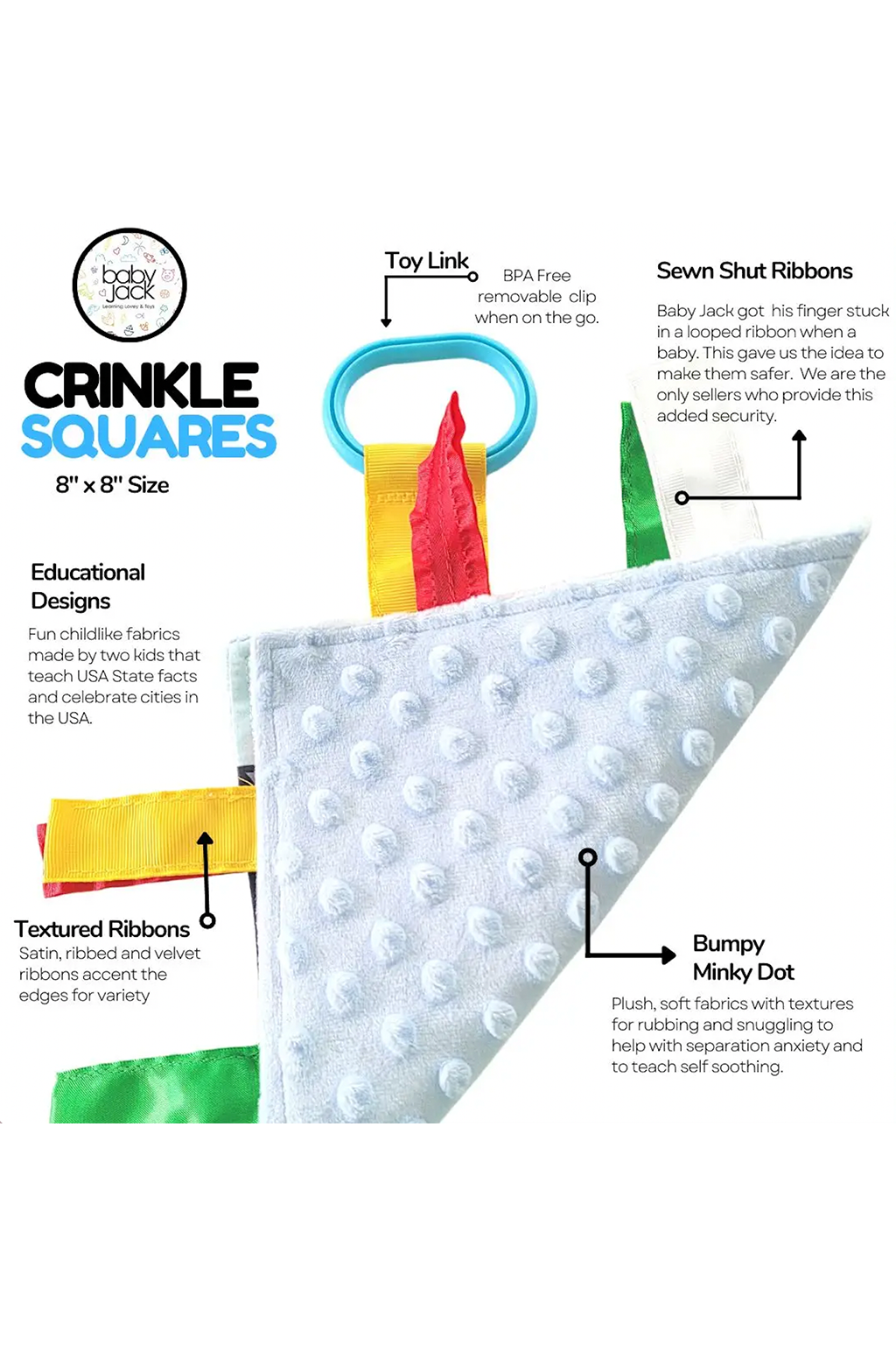 New Jersey Crinkle Tag Toy