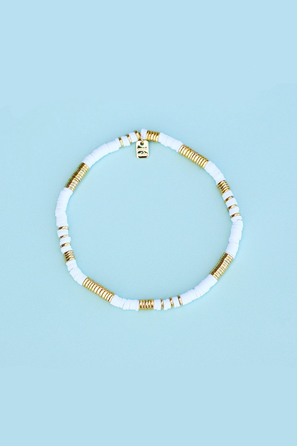 Gold & White Pisa Stretch Anklet