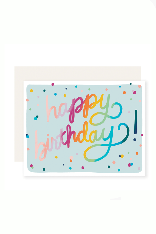 Prismatic Script Birthday Card