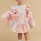 Rainbow Check Frill LS Dress