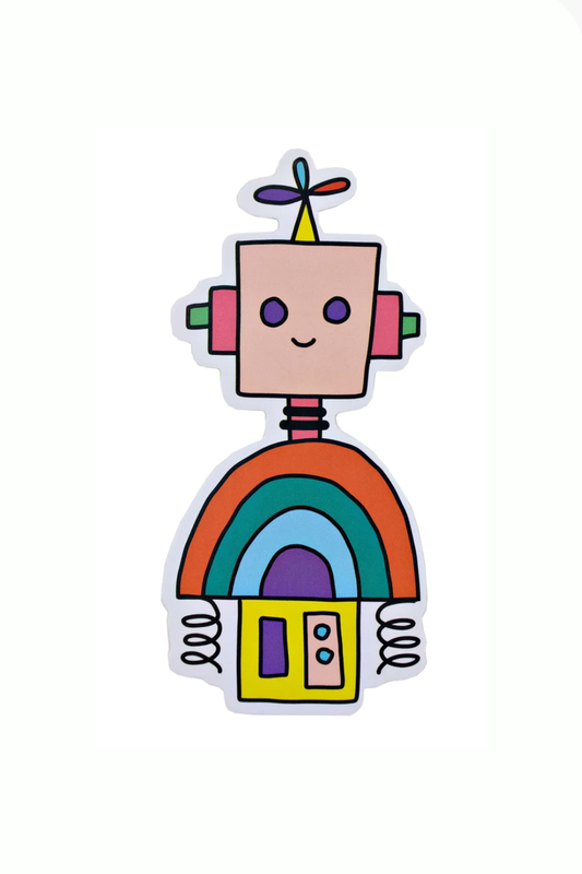 Rainbow Robot Sticker