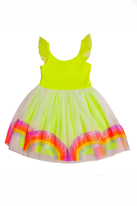 Rainbow Sequin Tulle Dress