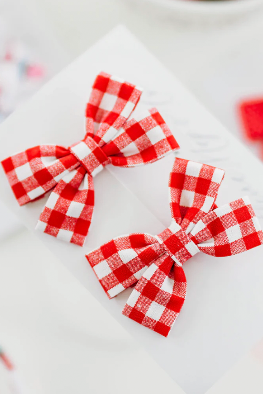 Isla  Red Gingham Pigtail Set