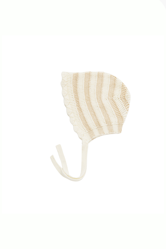 Sand Stripe Knit Bonnet
