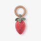 Hand-Crochet Strawberry Wood Ring Rattle