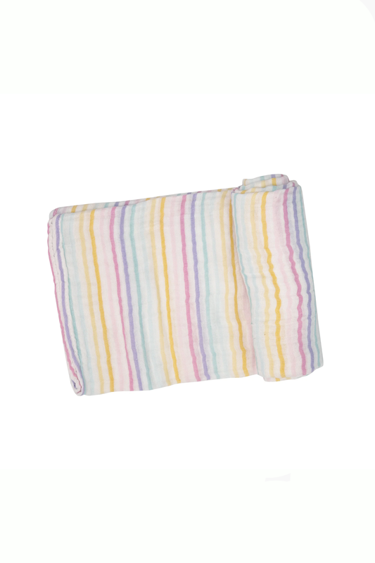 Rainbow Stripe Swaddle Blanket
